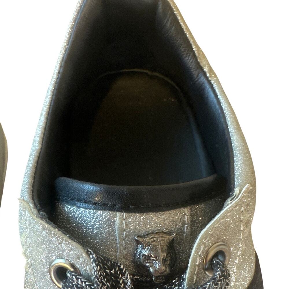 Gucci Bambi Silver Glitter Web Sneaker 39 Spiked - Picture 10 of 16